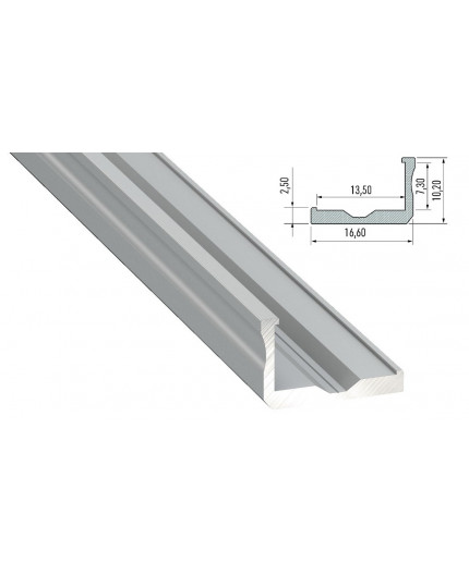 Alu-Ceiling LED Profile L1 (heat sink for LED strips), anodized, silver, 2m Alu-Ceiling LED Profile L1 (heat sink for LED strips), anodized, silver, 2m