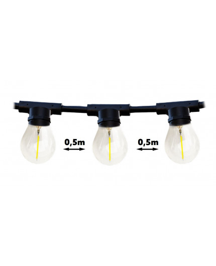 10m Outdoor / Indoor Festoon Lighting String, 20 x E27, IP44 10m Outdoor / Indoor Festoon Lighting String, 20 x E27, IP44