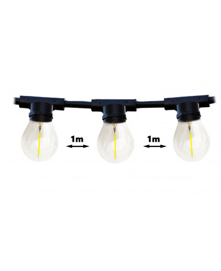20m Outdoor / Indoor Festoon Lighting String, 20 x E27, IP44 20m Outdoor / Indoor Festoon Lighting String, 20 x E27, IP44