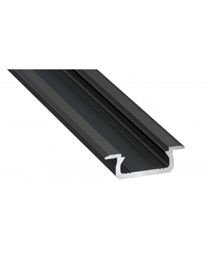 KL1 LED aluminium profile 2m, anodized, black, set with diffuser KL1 LED aluminium profile 2m, anodized, black, set with diffuser
