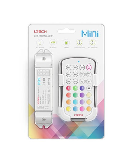 Single zone RGB LED strips Controller With RF Receiver Ltech, M6+M3-3A Single zone RGB LED strips Controller With RF Receiver Ltech, M6+M3-3A