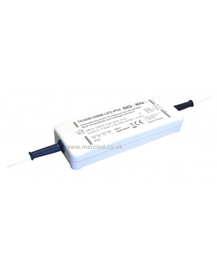 0 - 40W 12Vdc Dimmable (trailing edge) Electronic Transformer for LEDs, TE40W-DIMM-LED-IP64 0 - 40W 12Vdc Constant Voltage Dimmable LED Driver TE40W-DIMM-LED-IP64