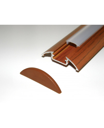 P4 LED profile 2.5m / 2500mm surface aluminium extrusion, wood palisander effect, with diffuser P4 LED profile 2.5m / 2500mm surface aluminium extrusion, wood palisander effect, with diffuser