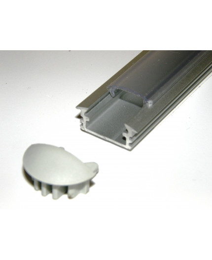 P1 3m / 3000mm recessed extrusion, anodized aluminium, silver, plus diffuser P1 anodized silver LED aluminium profile / extrusion with diffuser