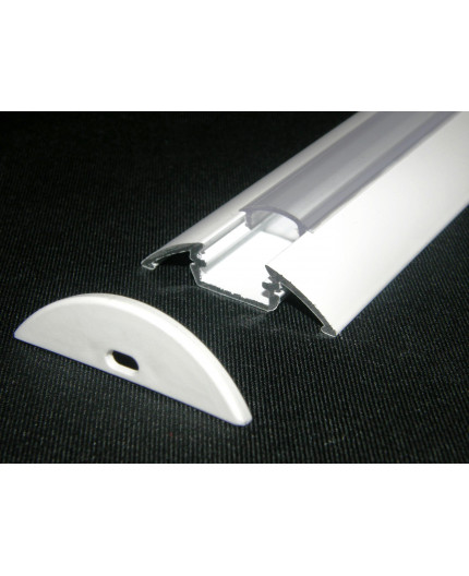 P4 3m / 3000mm surface extrusion, painted aluminium, white, with diffuser P4 painted white LED aluminium profile / extrusion with diffuser