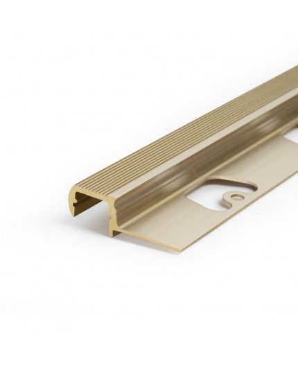 Brass LED profile S2 STEP, milky cover, 1100mm/1.1m, indoor and outdoor Brass LED profile S2 STEP, milky cover, 1100mm/1.1m, indoor and outdoor
