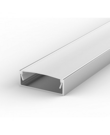 EW2 silver 1m / 1000mm high U-profile 30mm x 10mm with high quality diffuser EW2 1m / 1000mm high U-profile 30mm x 10mm with high quality diffuser