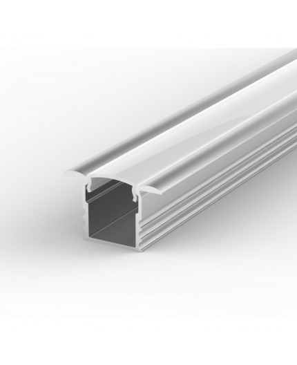 EH1 silver 2m / 2000mm recessed LED aluminium extrusion 15mm x 14mm with high quality diffuser EH1 silver 2m / 2000mm recessed LED aluminium extrusion 15mm x 14mm with high quality diffuser