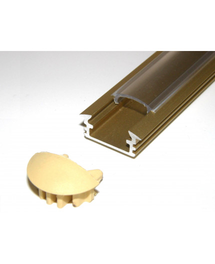 P1 1m / 1000mm recessed extrusion, anodized aluminium,gold, with diffuser P1 anodized gold LED aluminium profile / extrusion with diffuser