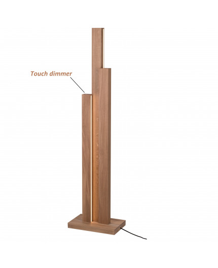 Manhattan 3 Led Linear Wooden Floor Lamp Oiled Oak