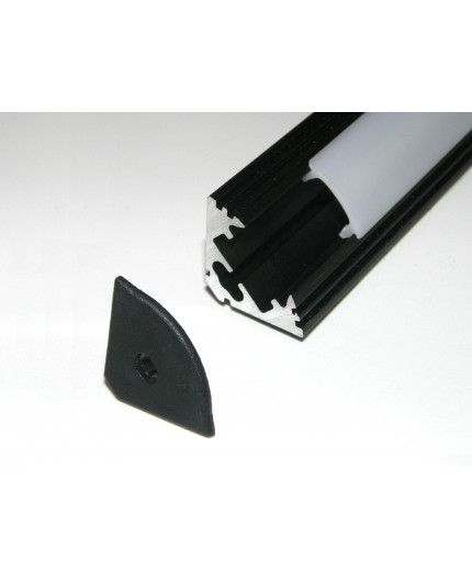 P3 LED profile 1m / 1000m corner 45 extrusion, anodized aluminium, black, with diffuser P3 LED profile 1m / 1000m corner 45 extrusion, anodized aluminium, black, with diffuser