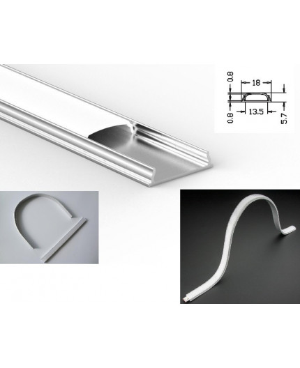 1m / 1000mm O2 bendable / flexible aluminium LED profile, easy to bend (no tooling required) 1m / 1000mm O2 bendable / flexible aluminium LED profile, easy to bend (no tooling required)