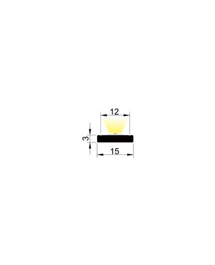 F2 silver 2m / 2000mm LED aluminium extrusion 15mm x 3mm