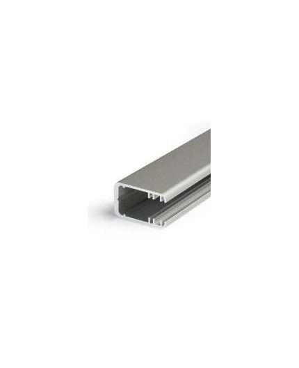 2m / 2000mm G2 glass LED profile (anodized, silver), set with end caps