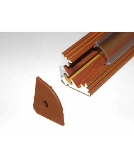 P3 LED profile 1m / 1000mm corner 45 aluminium extrusion, wood palisander effect, plus diffuser P3 LED profile 1m / 1000mm corner 45 aluminium extrusion, wood palisander effect, plus diffuser