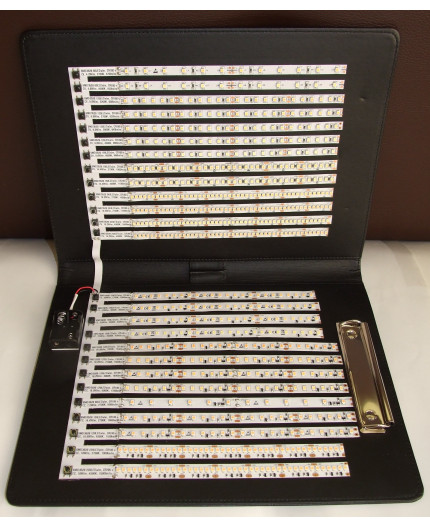 Display book of samples of LED strips