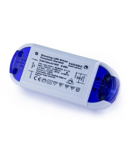 DIM18 700mA, Constant Current Dimmable LED Driver, Load 5–18W, Vadsbo