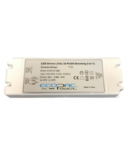 12Vdc 50W DALI dimmable LED driver, ELED-50-12D 24Vdc 50W DALI dimmable LED driver, ELED-50-24D