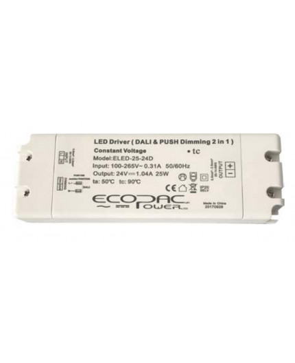 12Vdc 25W DALI dimmable LED driver, ELED-25-12D 24Vdc 25W DALI dimmable LED driver, ELED-25-24D