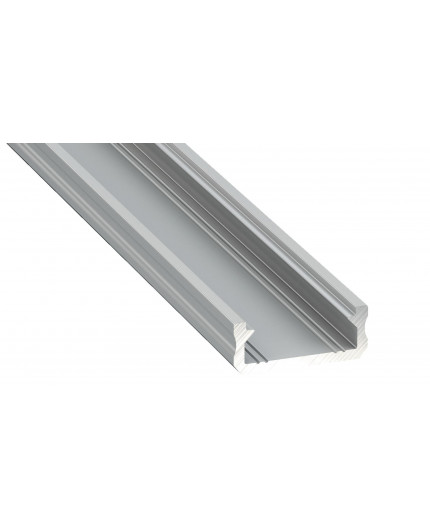 2m / 2000mm micro LED aluminium profile KL2, anodized, silver, set with diffuser 2m / 2000mm micro LED aluminium profile KL2, anodized, silver, set with diffuser