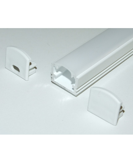 PH2 LED profile 1m / 1000mm surface high extrusion, painted aluminium, white, with diffuser PH2 LED profile 1m / 1000mm surface high extrusion, painted aluminium, white, with diffuser