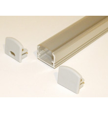 2000mm SB1 aluminium skirting board for LED strips; white matt paintable 2m