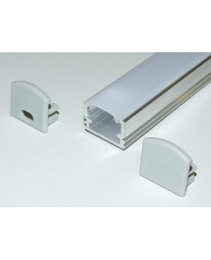 PH2 LED profile 2m / 2000mm surface high extrusion, raw aluminium, with diffuser PH2 LED profile 2m / 2000mm surface high extrusion, raw aluminium, with opal diffuser