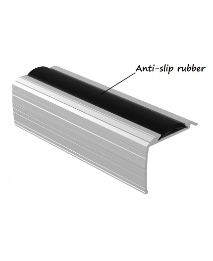 Bus2 profile 2.5m / 2500mm, step extrusion, anodized aluminium, silver, with rubber insert Bus2 profile 2.5m / 2500mm, step extrusion, anodized aluminium, silver, with rubber insert