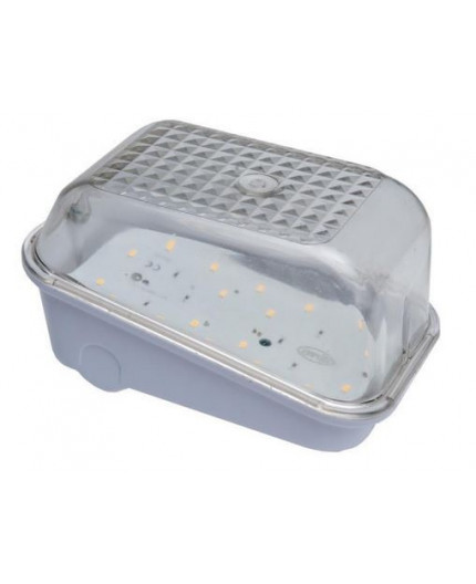 9W 4000K 1250lm ANGOLO Bulkhead Ceiling / Wall LED Light Lamp, IP54, white bakelite, polycarbonate cover, IK10 9W 4000K 1250lm ANGOLO Bulkhead Ceiling / Wall LED Light Lamp, IP54, white bakelite, polycarbonate cover, IK10
