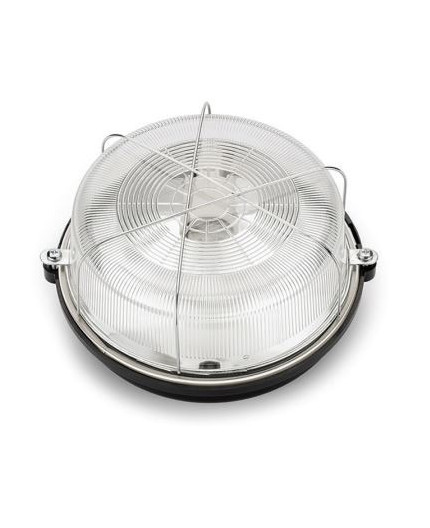OLIVIA Ceiling / Wall Bulkhead Light Lamp, ES / E27, max.100W, IP54, black bakelite, glass cover, steel cage OLIVIA Ceiling / Wall Bulkhead Light Lamp, ES / E27, max.100W, IP54, black bakelite, glass cover, steel cage