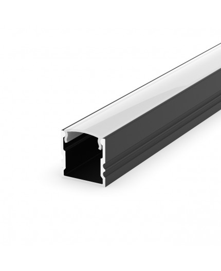 EH2 black 1m / 1000mm LED ALU high U-profile 15mm x 15mm with high quality diffuser EH2 black 1m / 1000mm LED ALU high U-profile 15mm x 15mm with high quality diffuser