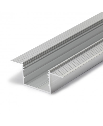 sample of Alu-Ceiling LED profile C3 (raw alu.) for plaster boards, set with opal cover sample of Alu-Ceiling LED profile C3 (raw alu.) for plaster boards, set with opal cover