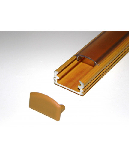 P2 2m / 2000mm surface aluminium extrusion, wood pine effect, with diffuser P2 wood pine LED aluminium profile / extrusion with diffuser