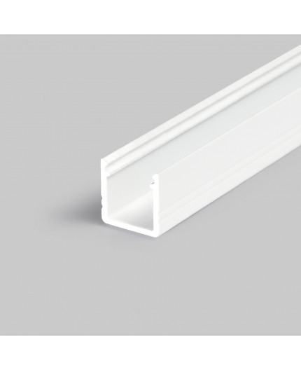 1m / 1000mm T2 LED profile (painted, white), 12mm x 12mm, set with cover 1m / 1000mm T2 LED profile (painted, white), 12mm x 12mm, set with cover