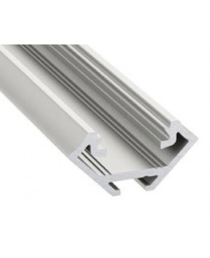 2m corner LED aluminium profile, K3, anodized, silver, set with diffuser 2m corner LED aluminium profile, K3, anodized, silver, set with diffuser
